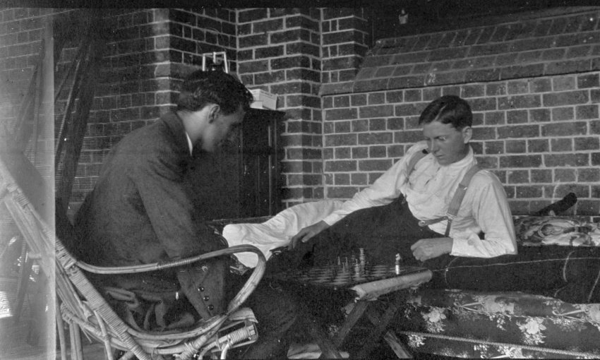 Two men playing chess