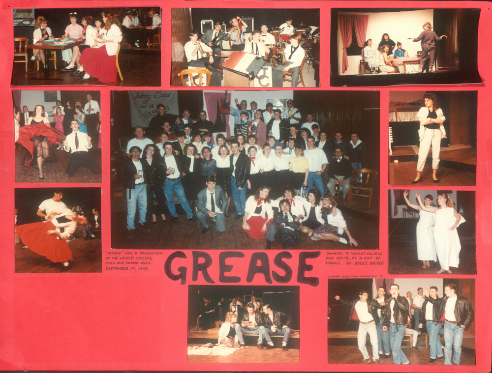 Wright College 'Grease' poster, 1990
