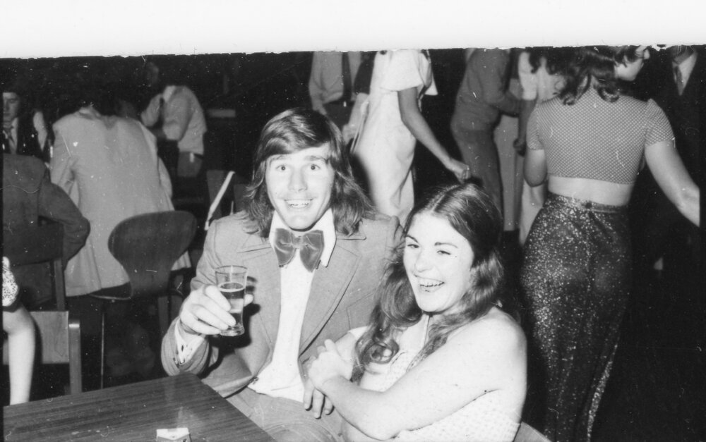 Couple seated at the Wright College Dinner, 1974