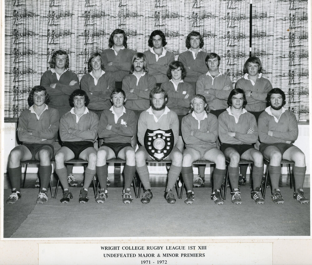 Wright College Rugby League 1st XIII 1971-1972
