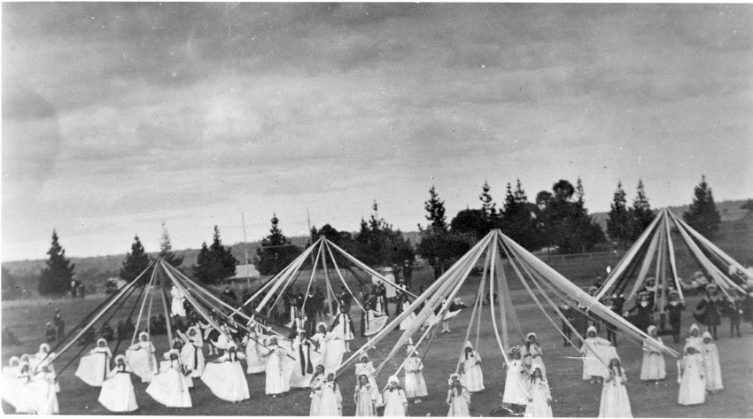 Hillgrove School Maypole Dance on Recreation Oval, c. 1900
