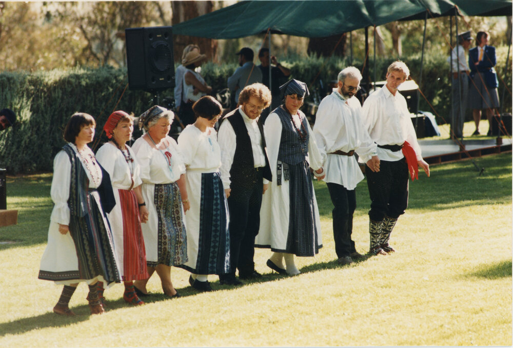 Folk dancers at the UNE Celebration of Giving, 1995