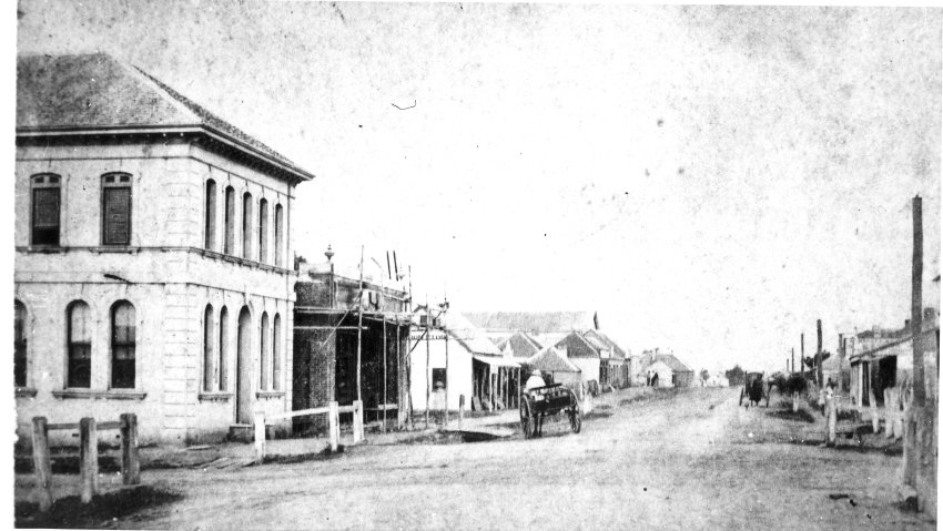 Armidale: Beardy Street, looking east from Dangar Street, February 1872