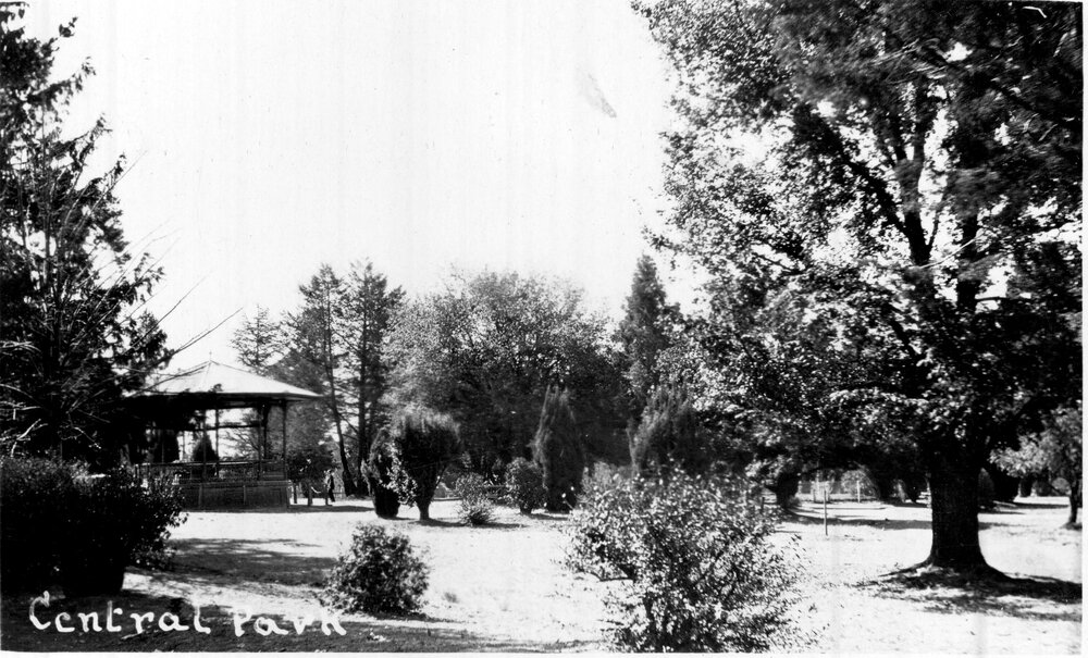 Central Park West, Armidale, with band rotunda, 1920