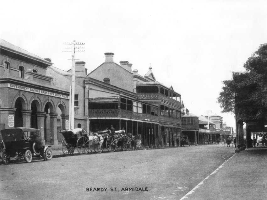 Beardy Street, Armidale, looking west from Court House towards Dangar Street, c. 1910 
