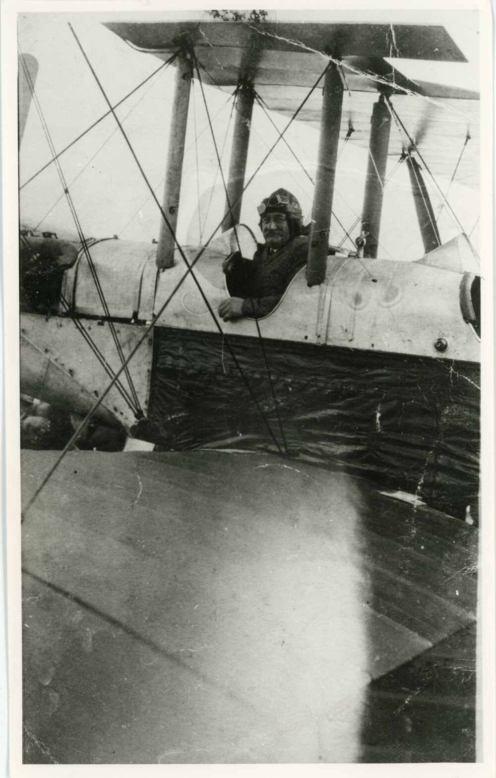 Man inside an aircraft