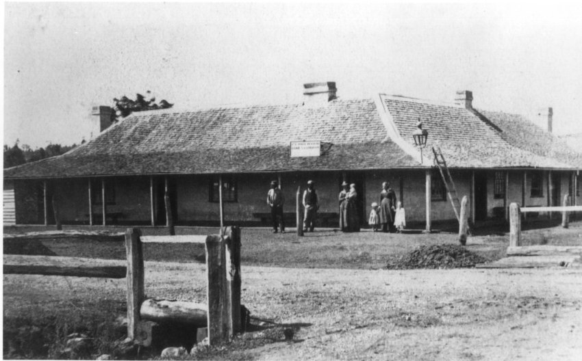 James Gordon's Plough Inn, corner Rusden and Markham Streets, c. 1883
