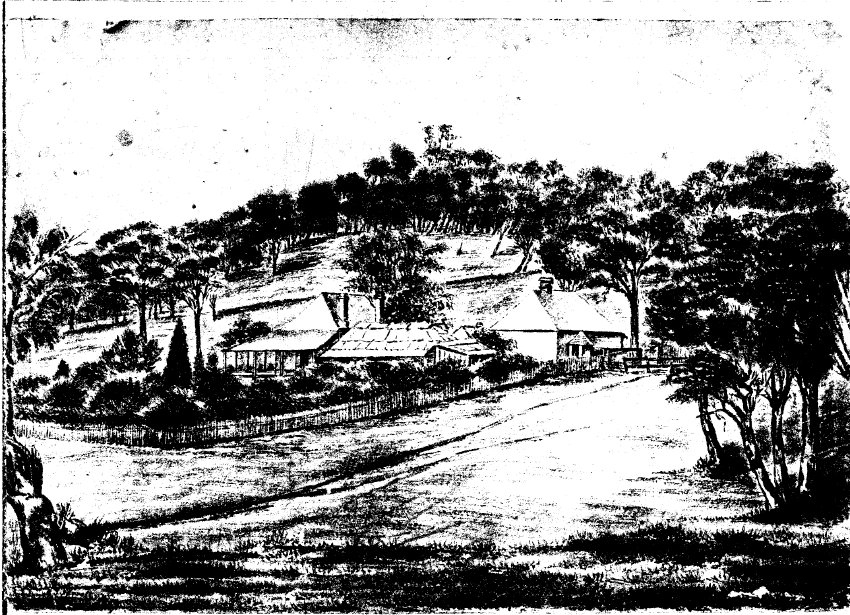 Saumarez Station, 1867, from a pencil sketch by Robert I. Perrott