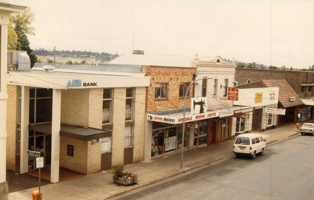 ANZ Bank east from Imperial Hotel verandah, March 1988