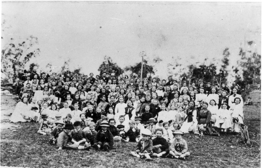 Sunday School picnic, c. 1870