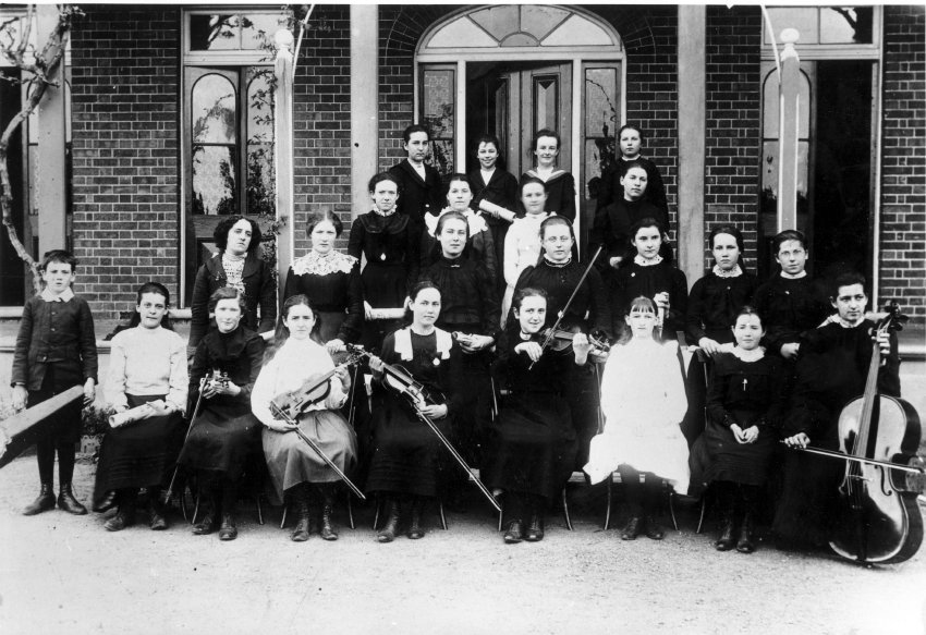 Music pupils of Ursuline Nuns, c. 1900