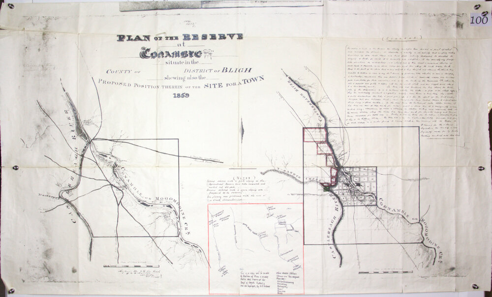 Plan of the reserve at Conamble (Coonamble), showing the proposed position of a town