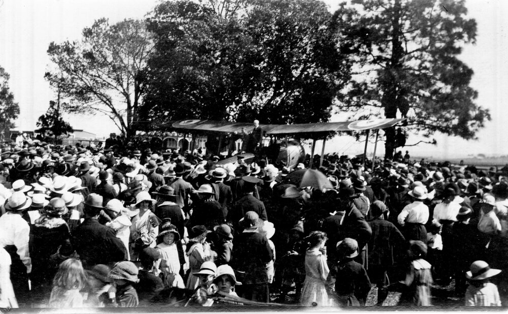 Aeroplane Appeal for War Loans from Captain Holden's Plane, West Maitland