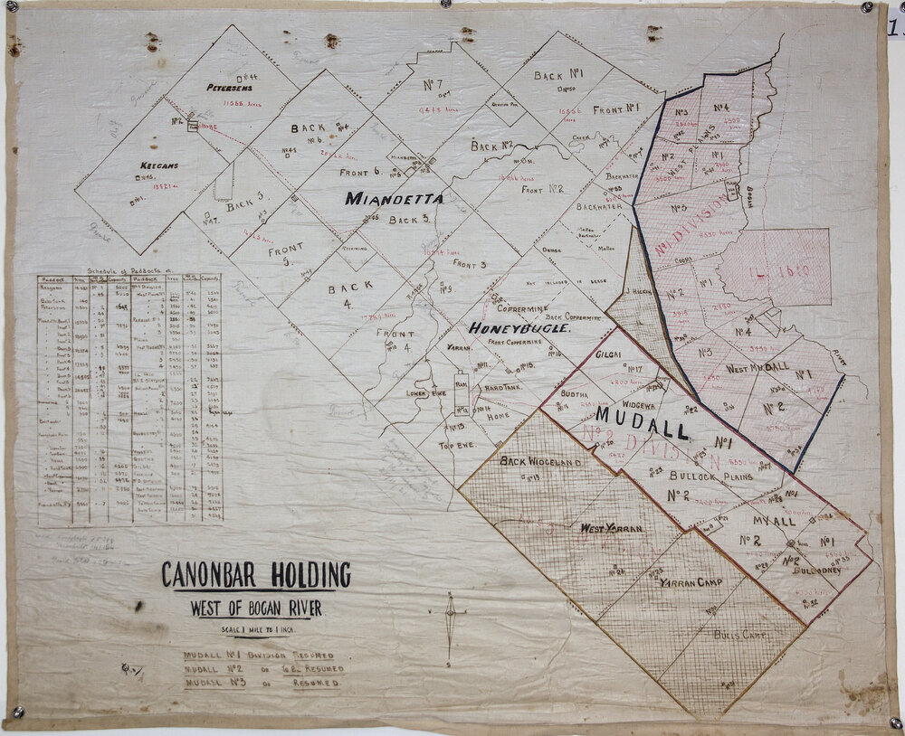 Cannonbar holding west of the Bogan River, sketch map 