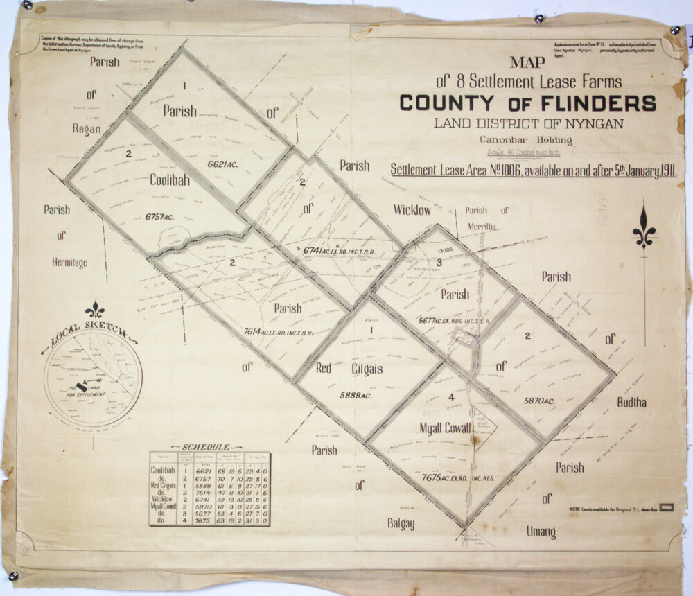 Map of 8 settlement lease farms, Canonbar Holdings, call for applications