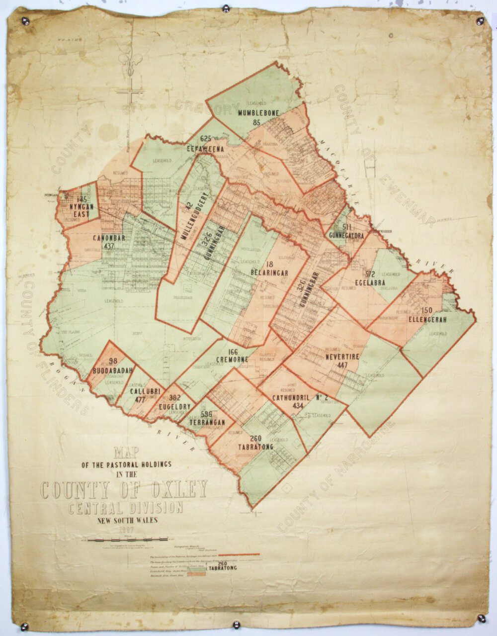 Pastoral holdings, South West of Warren, Central divison NSW, 1887