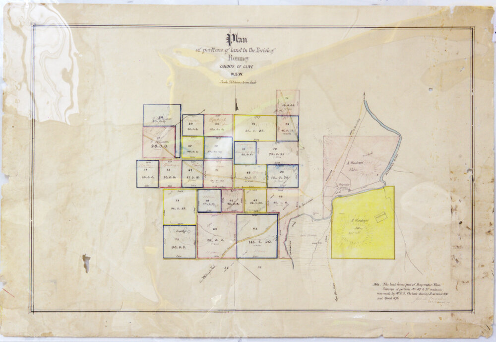 Plan of portions of land in the Parish Romney, County of Clive, NSW, 1879