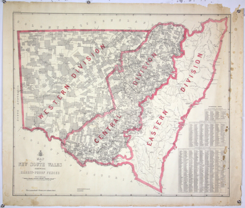 Map of NSW, shewing rabbit-proof fences, 1893