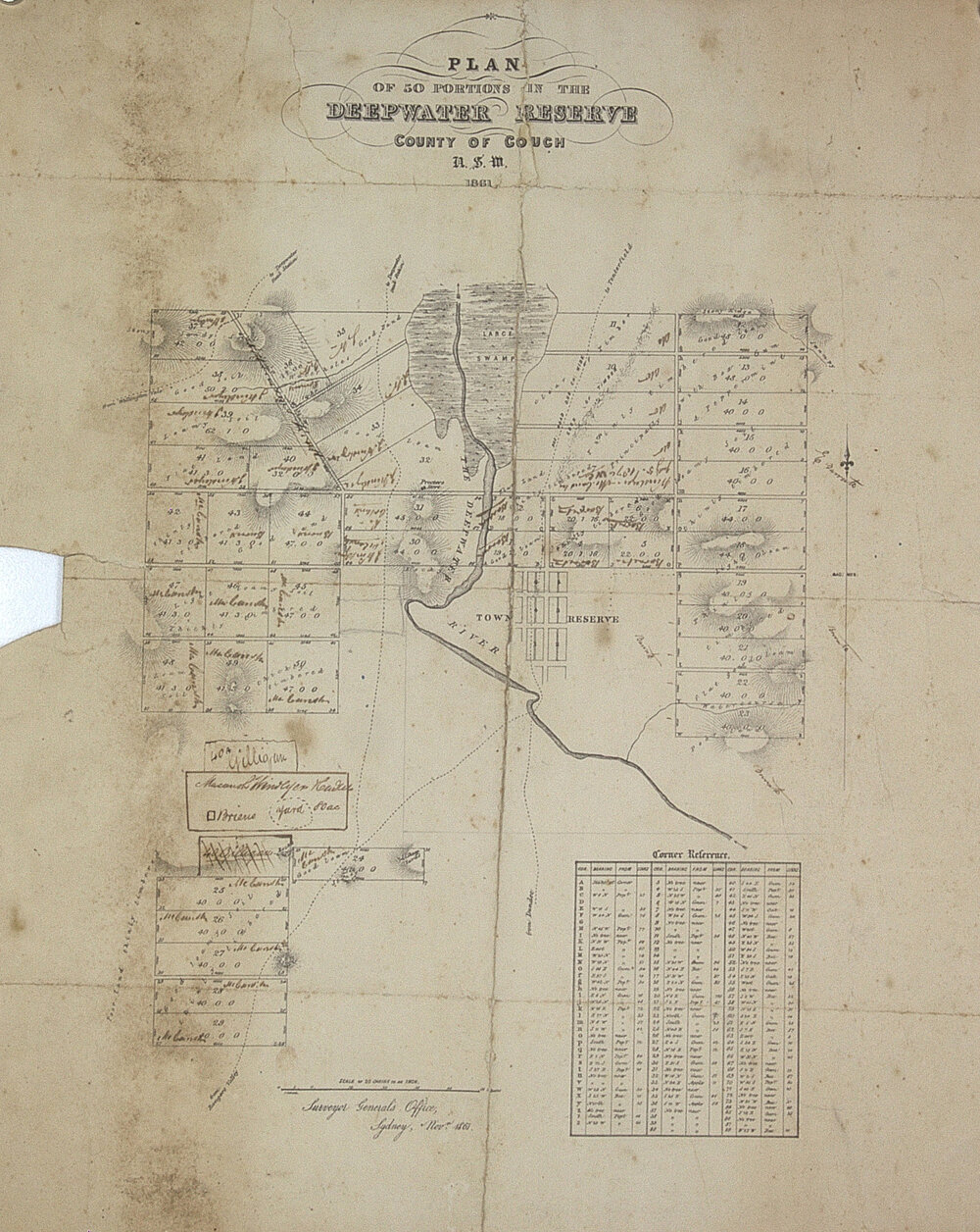 Deepwater reserve; plan of 50 portions  Surveyor General's office