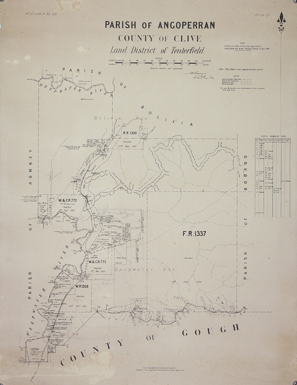 Parish of Angoperran Counth of Clive, Land district of Tenterfield, 1885