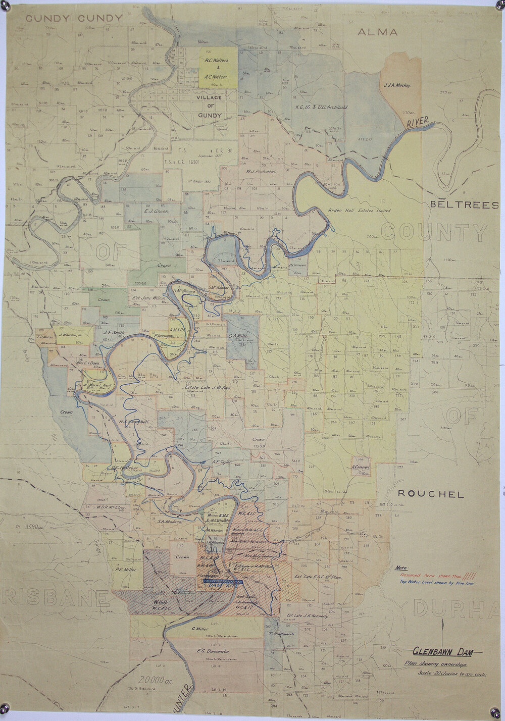 Glenbawn Dam, plan showing ownerships