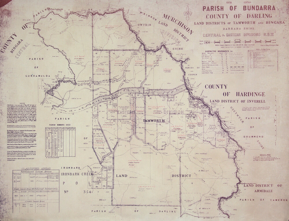 Parish of Bundarra, County of Darling, Land Districts of Tamworth and Bingara, 1940