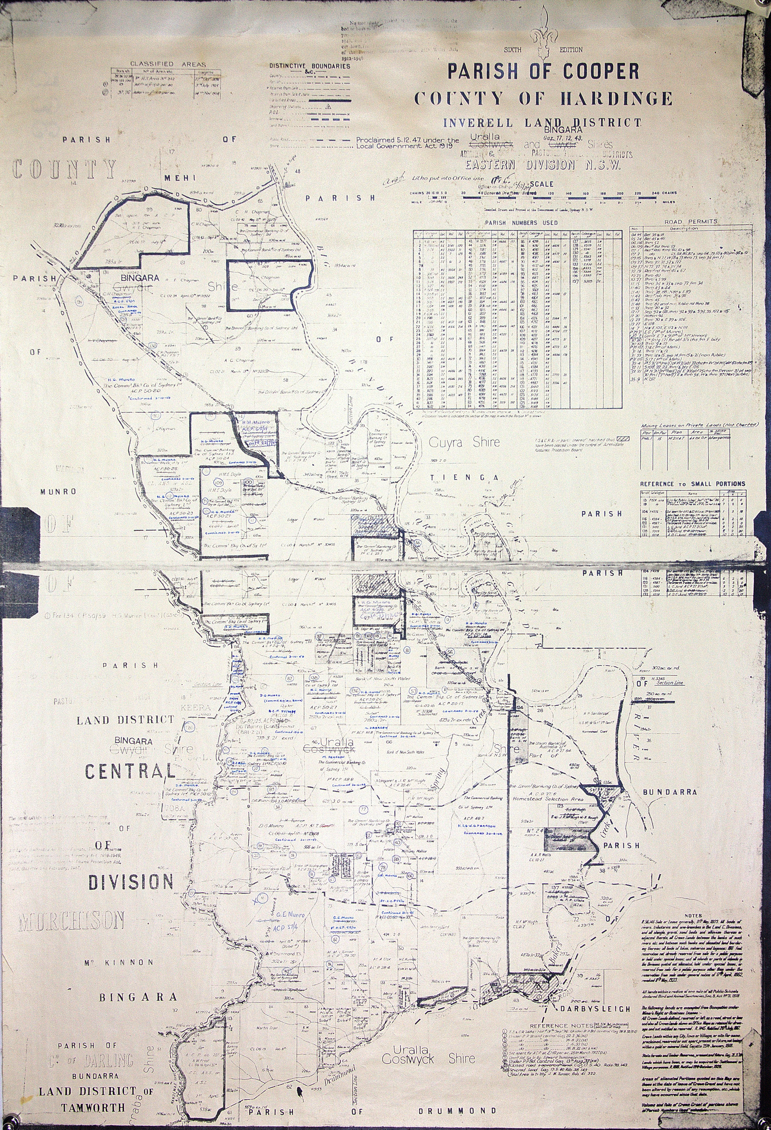 Uralla and Bingara Shires, Inverell Land Disctrict, 1937