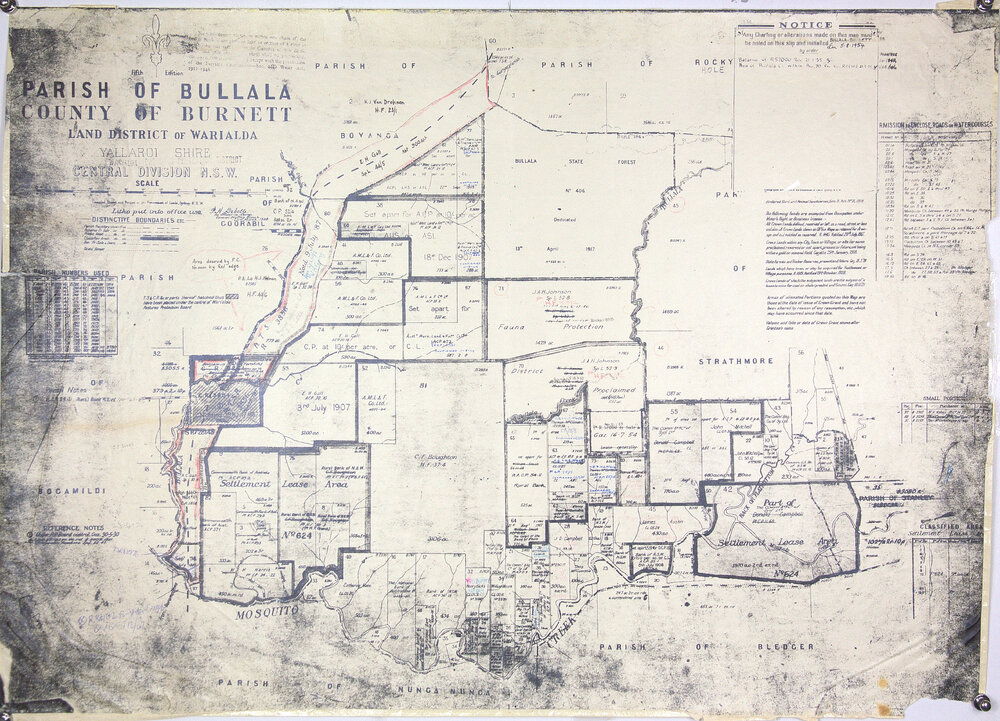 Yallaroi Shire, Parish og Bullala, County of Burnett, district of Warialda, NSW, 1937