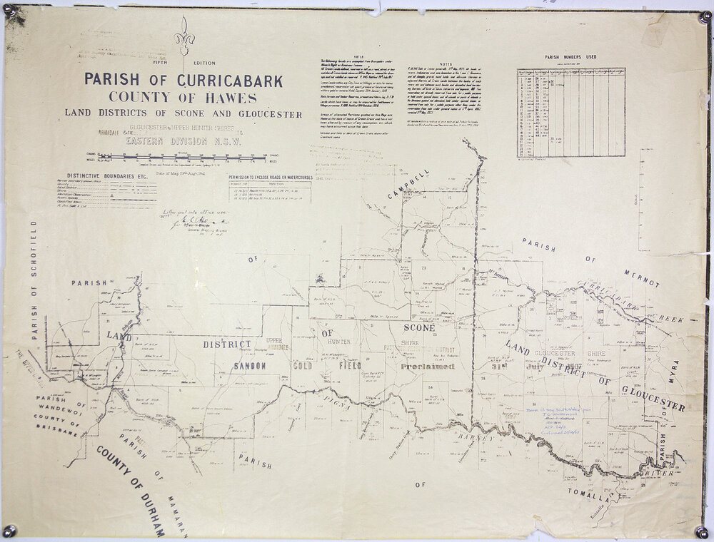 Gloucester and Upper Hunter Shires, district of Scone and Gloucester, 1941
