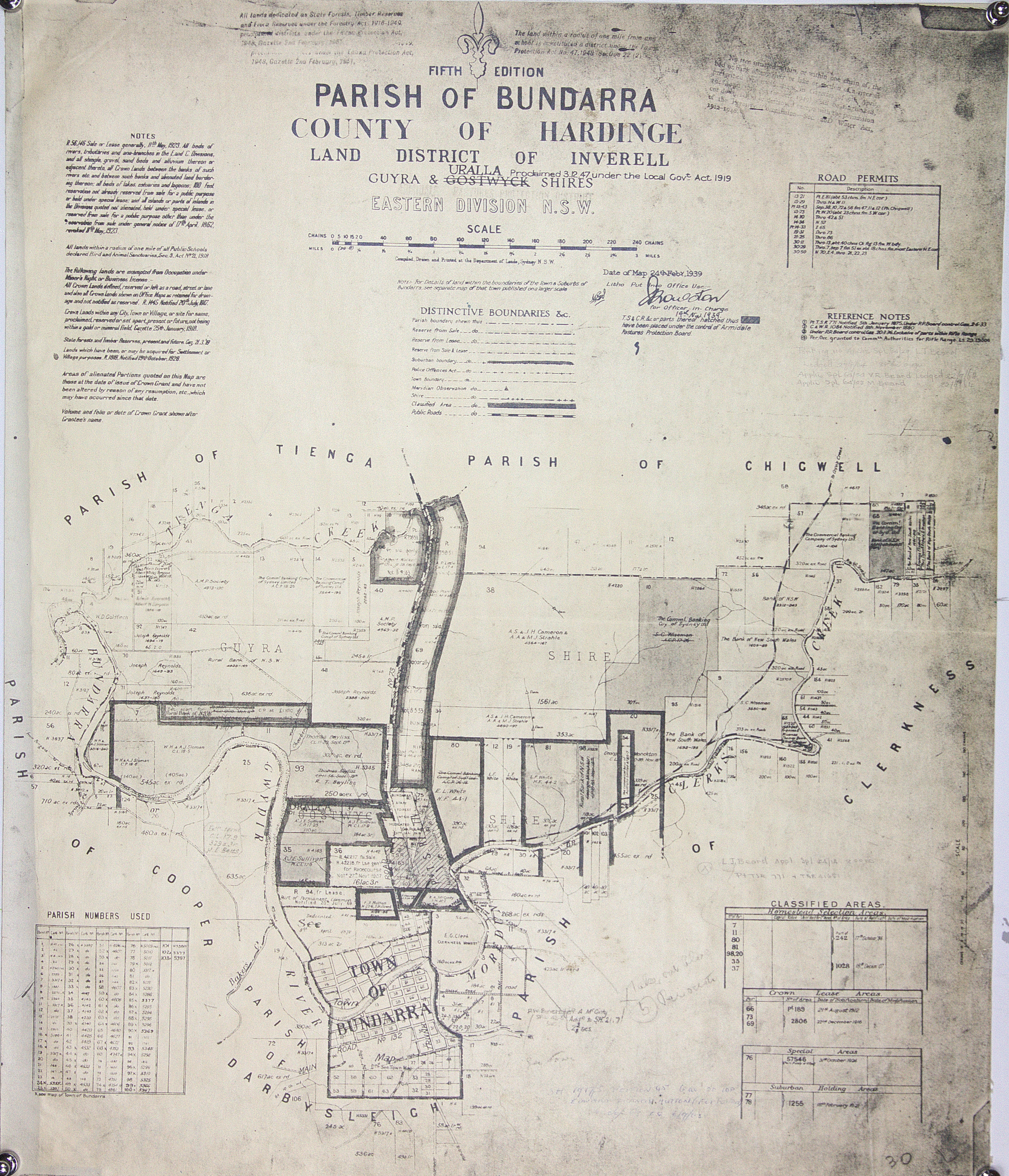 Guyra and Uralla Shires, district of Inverell, 1939