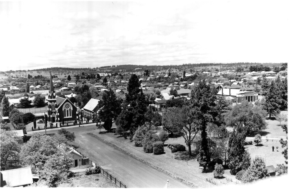Panorama views from St Peter's Cathedral, Tingcombe Street, 1945