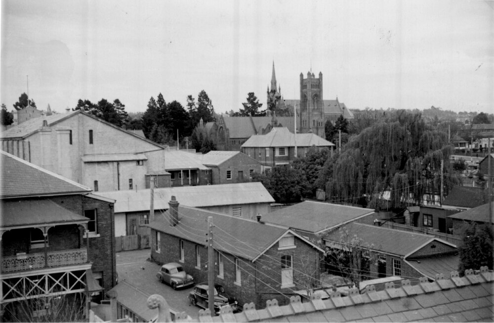 Backyard towards Town Hall and Cathedrals