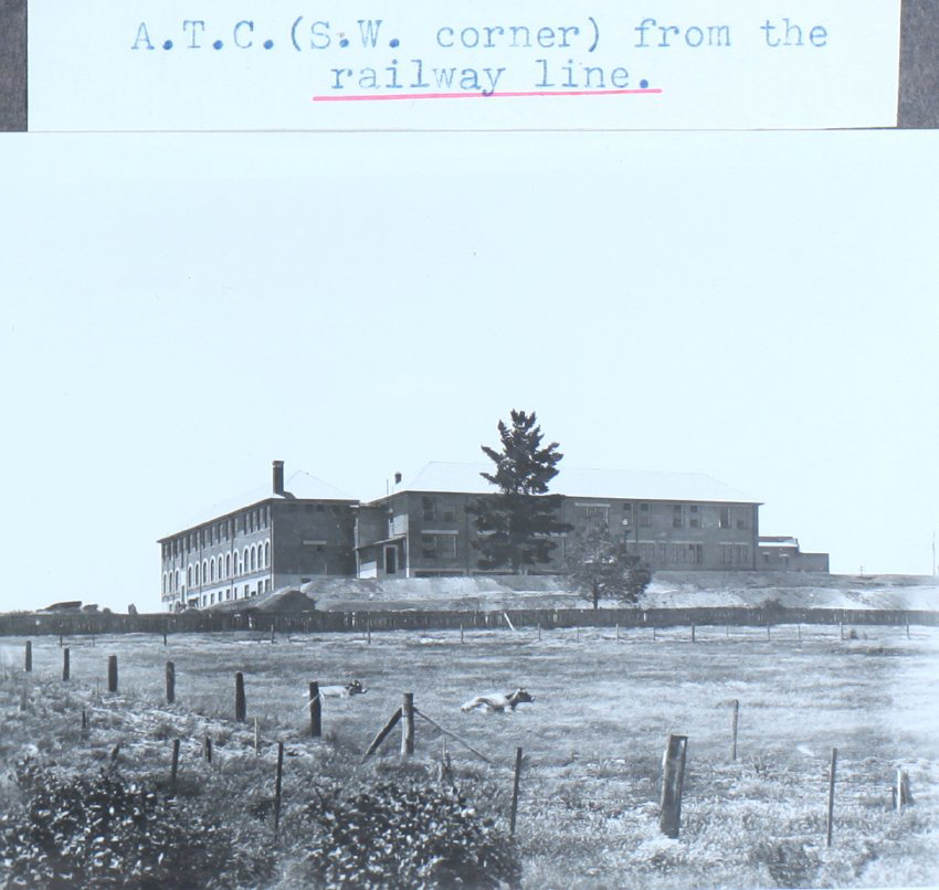 A.T.C. (S.W. corner) from the railway line 
