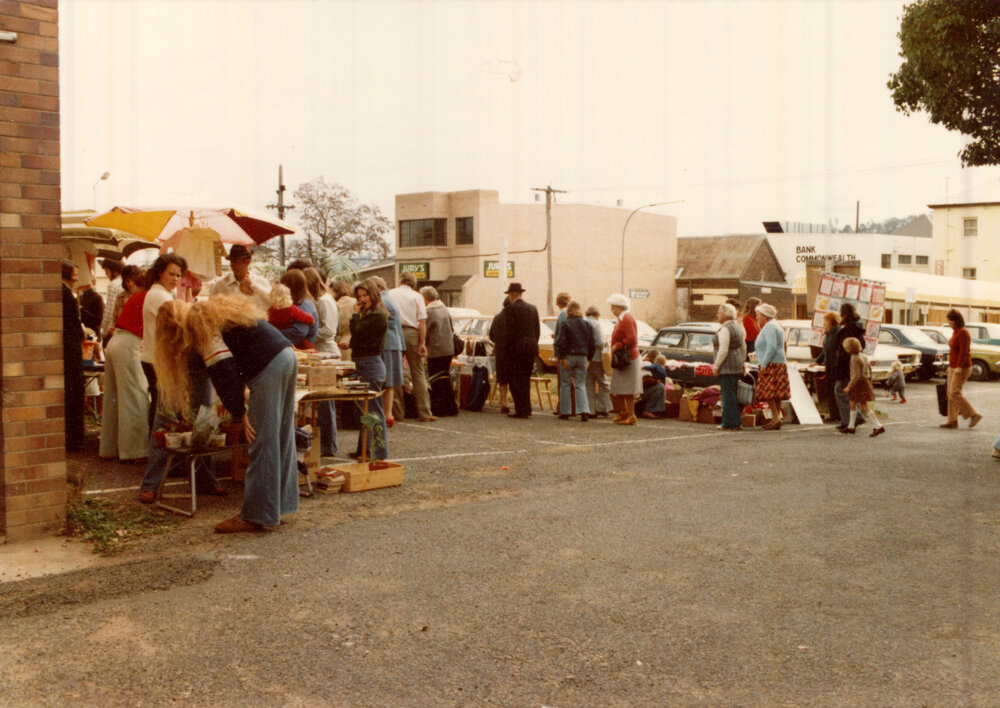 First Armidale Peoples Markets, Cinders Lane Carpark, c. 1975