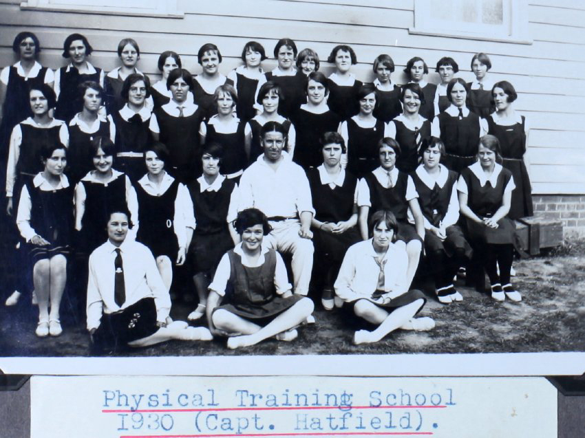 Physical Training School 1930 (Capt. Hatfield) - caption. Women's team
