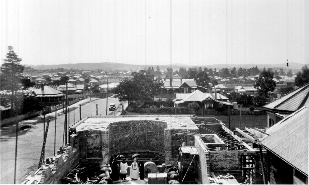Blessing the new chapel when partly built, 1928