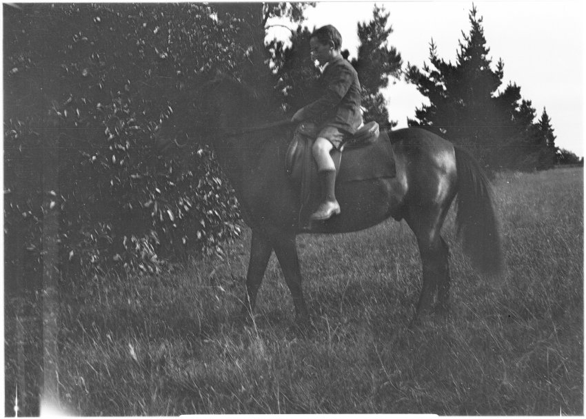 Unidentified young boy on a horse