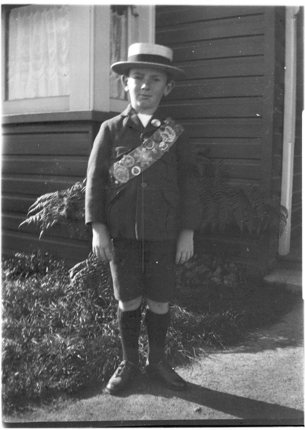 Ray Jopson at the front entrance of 63 Barney Street, Armidale. 