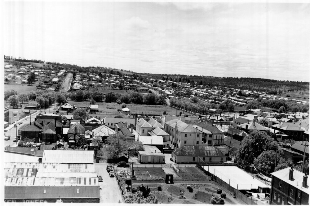 Panorama views from St Peter's Cathedral, Cinders Lane, 1945