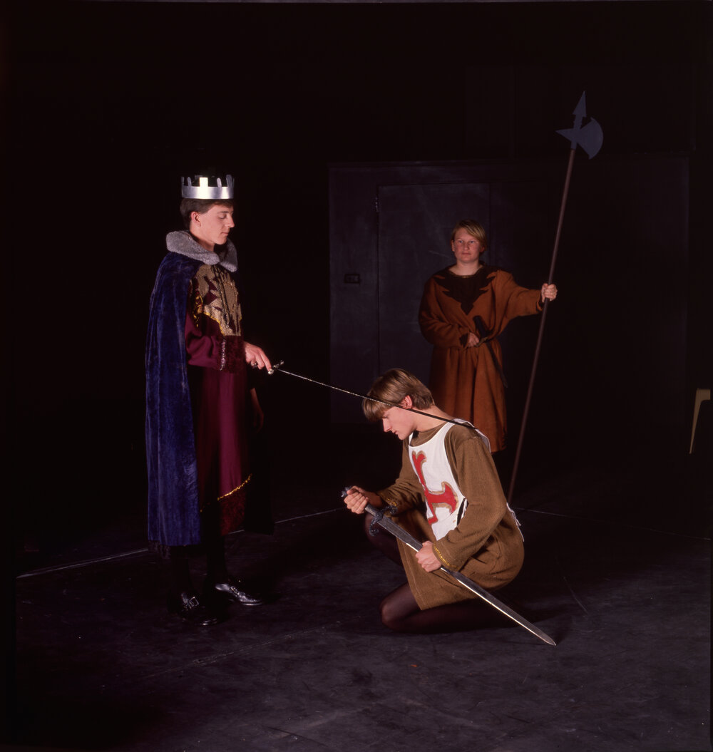 UNE Theatre studies - Drama&nbsp;students -  King knighting soldier, 1992