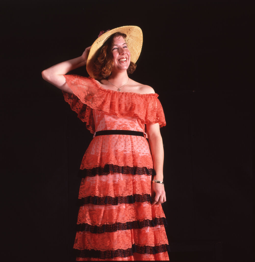 UNE Theatre studies - Drama&nbsp; students - Southern Belle - Orange dress and hat