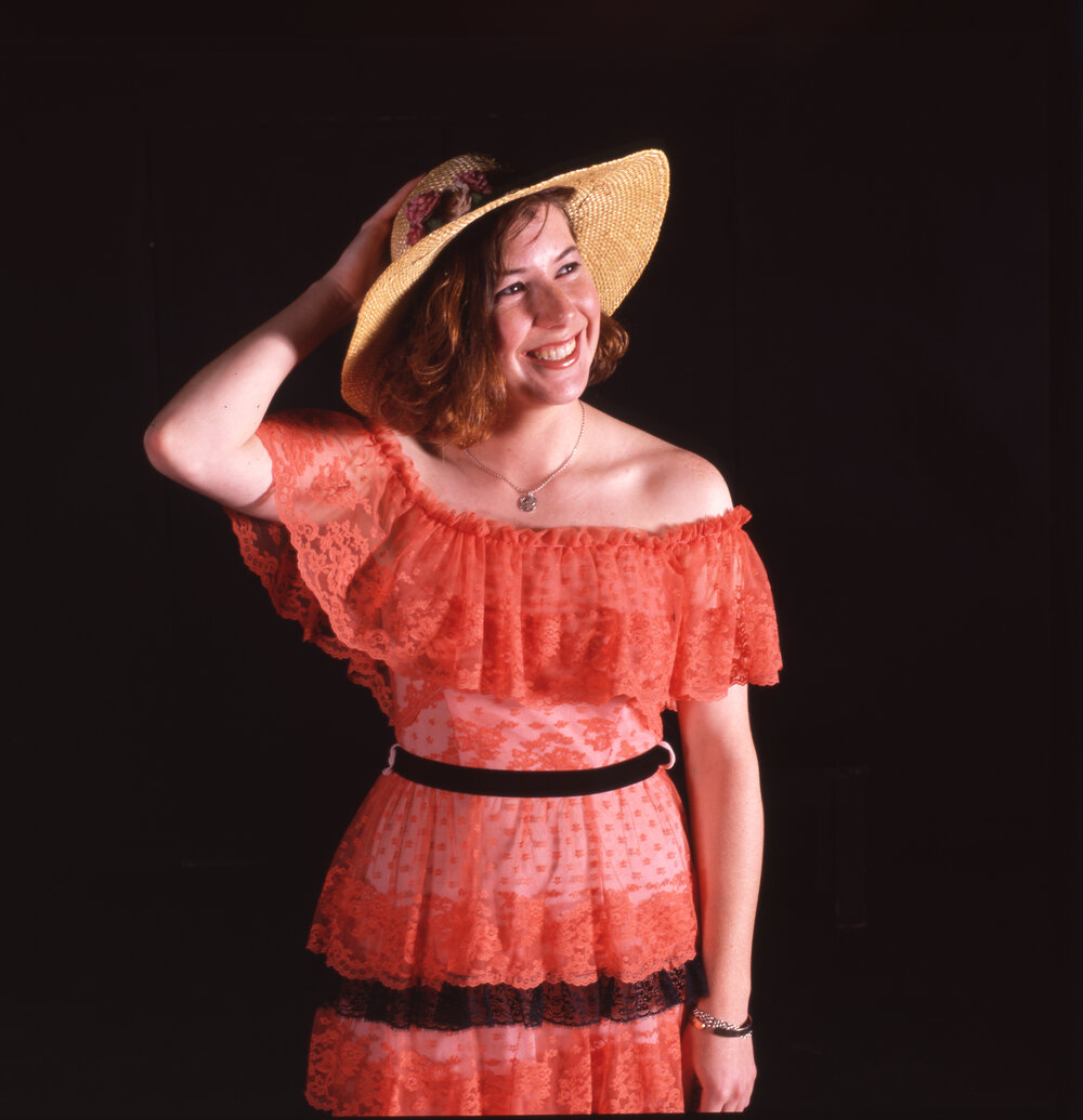 UNE Theatre studies - Drama&nbsp;students - Southern Belle - Orange dress and hat