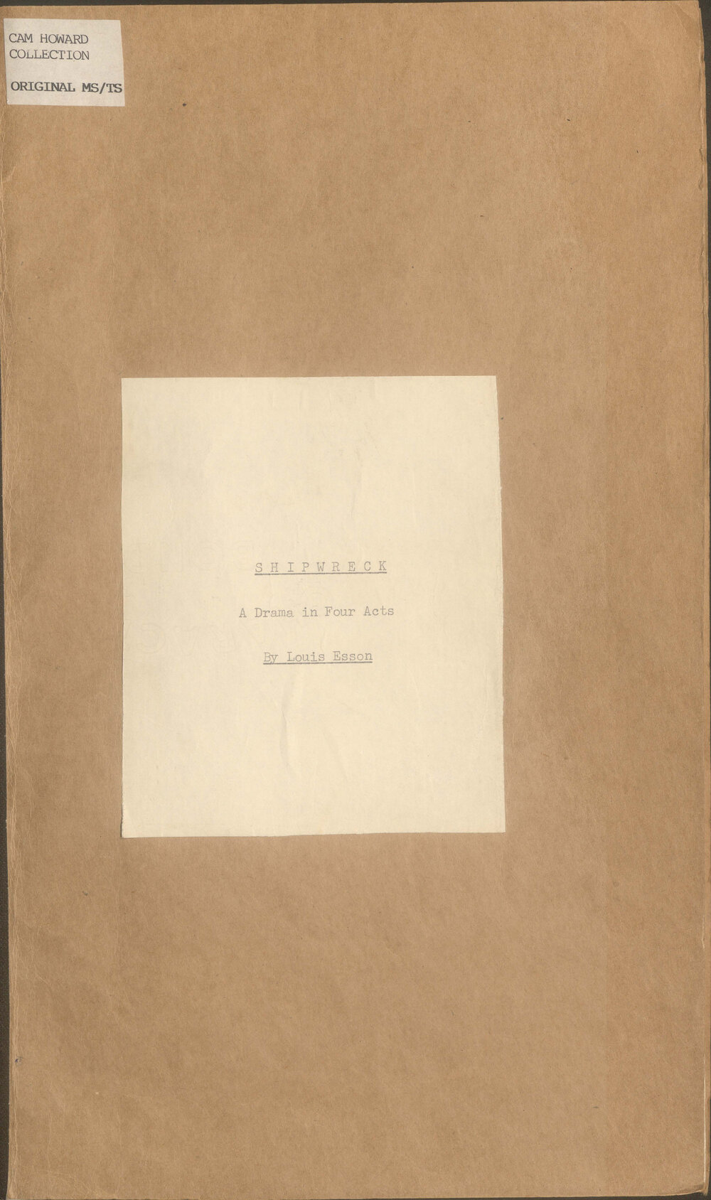 Shipwreck: A Drama in Four Acts by Louis Esson