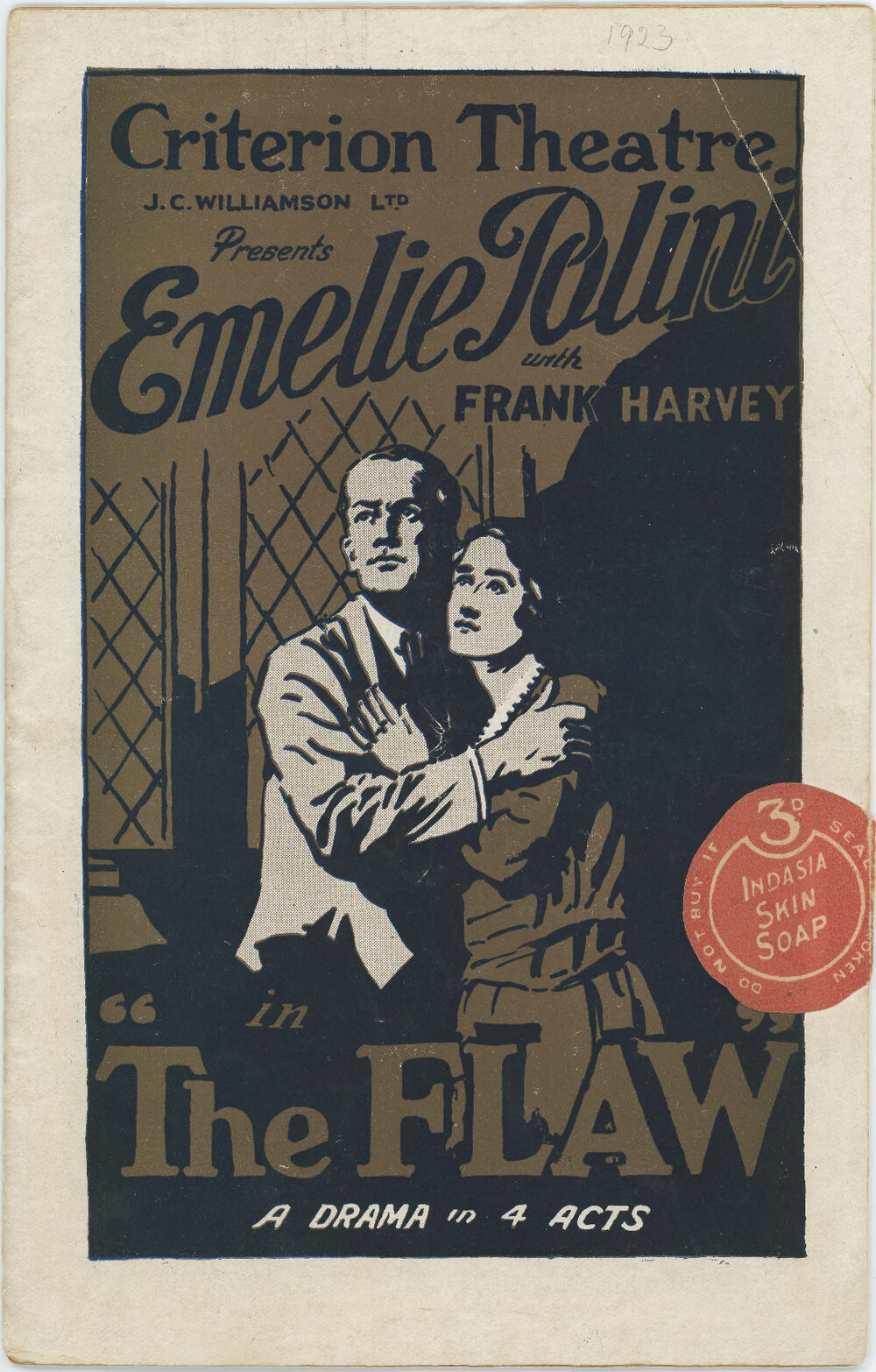 Criterion Theatre presents Emelie Polini with Frank Harvey in "The FLAW" a Drama in 4 acts