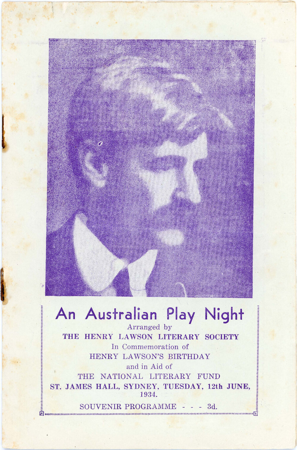 An Australian Play Night, St. James Hall, Sydney, 1934