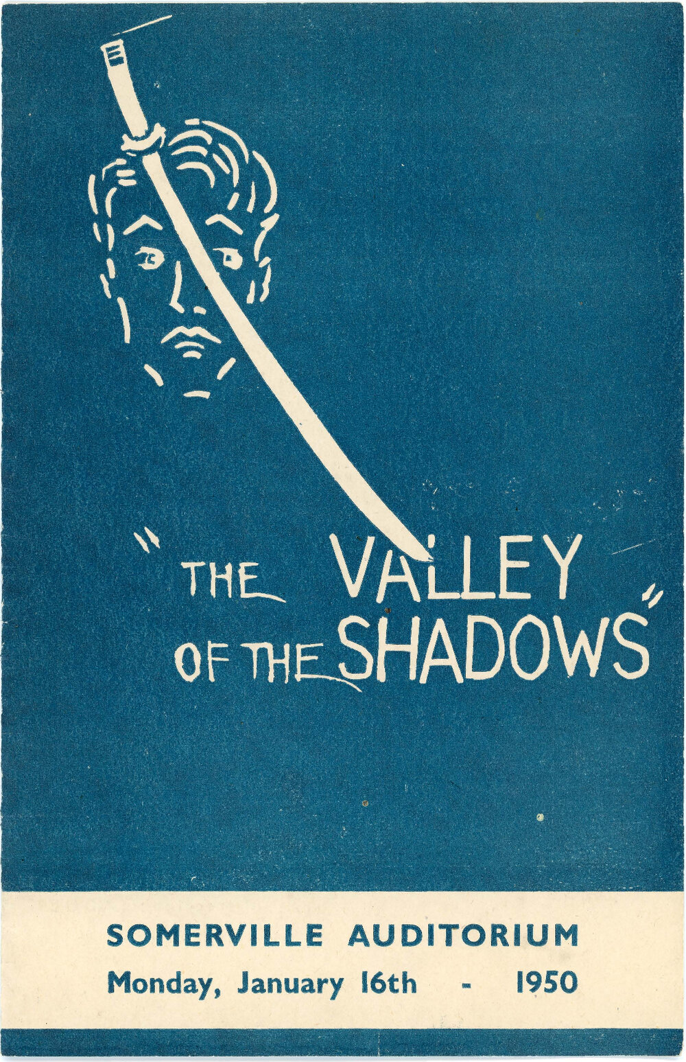 The Valley of the Shadows, Somerville Auditorium, 1950
