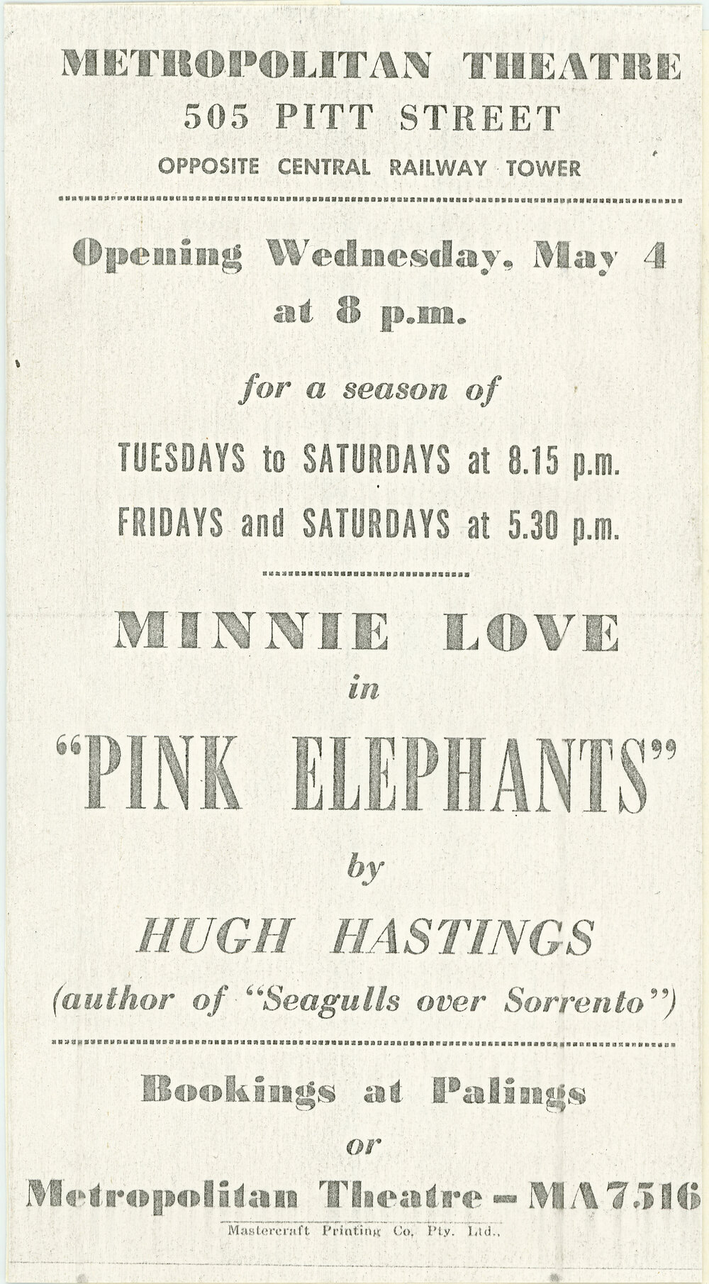 Minnie Love in "Pink Elephants" by Hugh Hastings - Playbill
