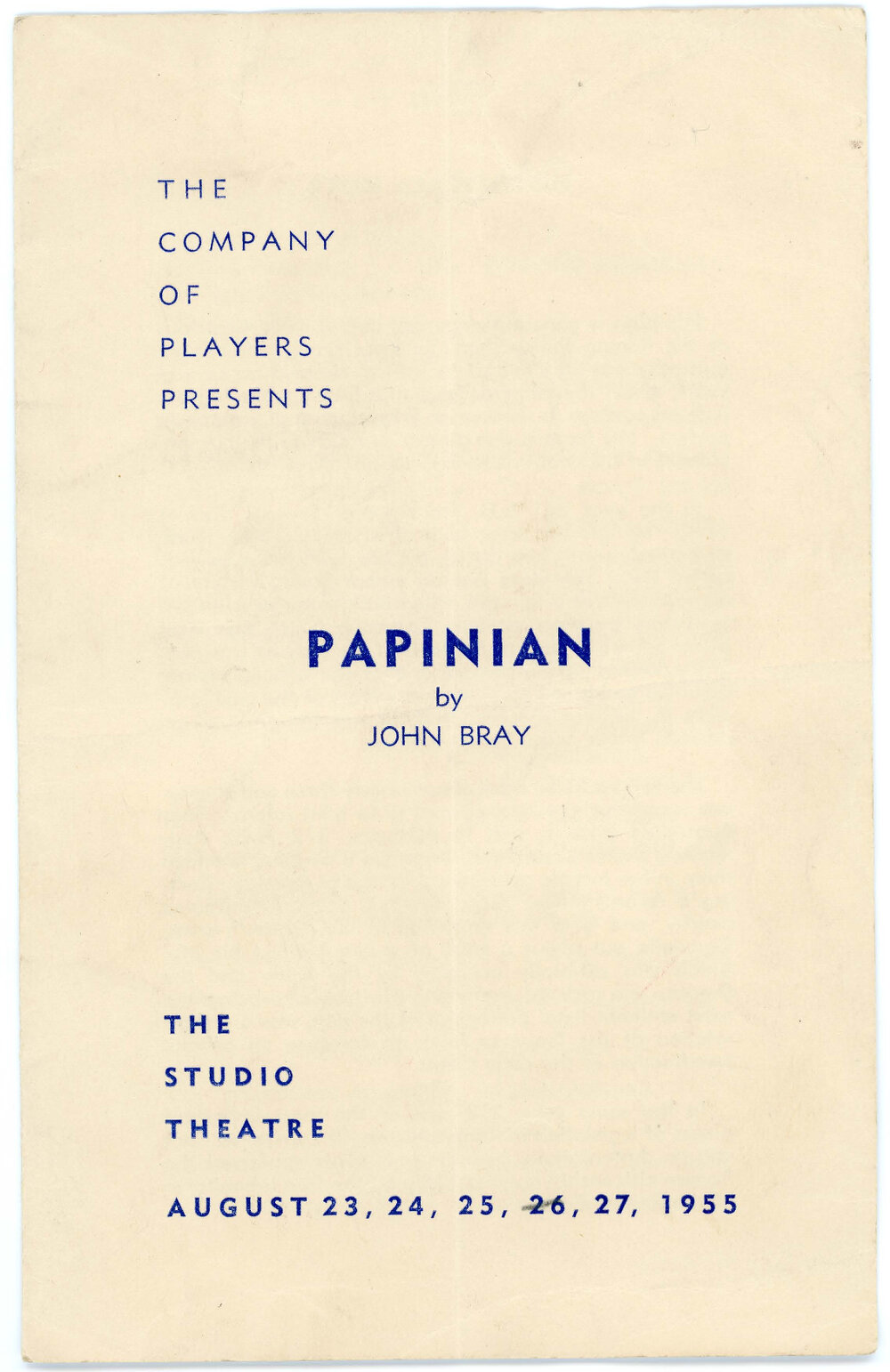 The Company of Players presents "Papinian" by John Bray