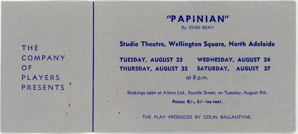 Ticket: "Papinian" by John Bray