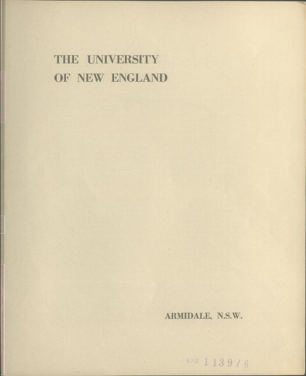 The University of New England, 1955